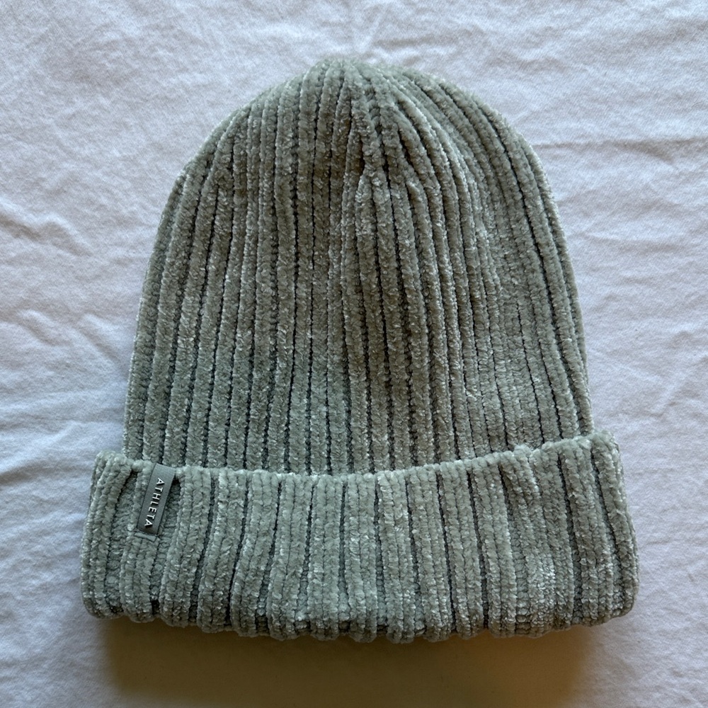 Athleta Mint Ribbed Beanie